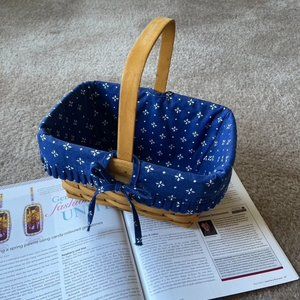 Vintage Longaberger Warm Brown Medium Handled Rectangle Organizing Basket